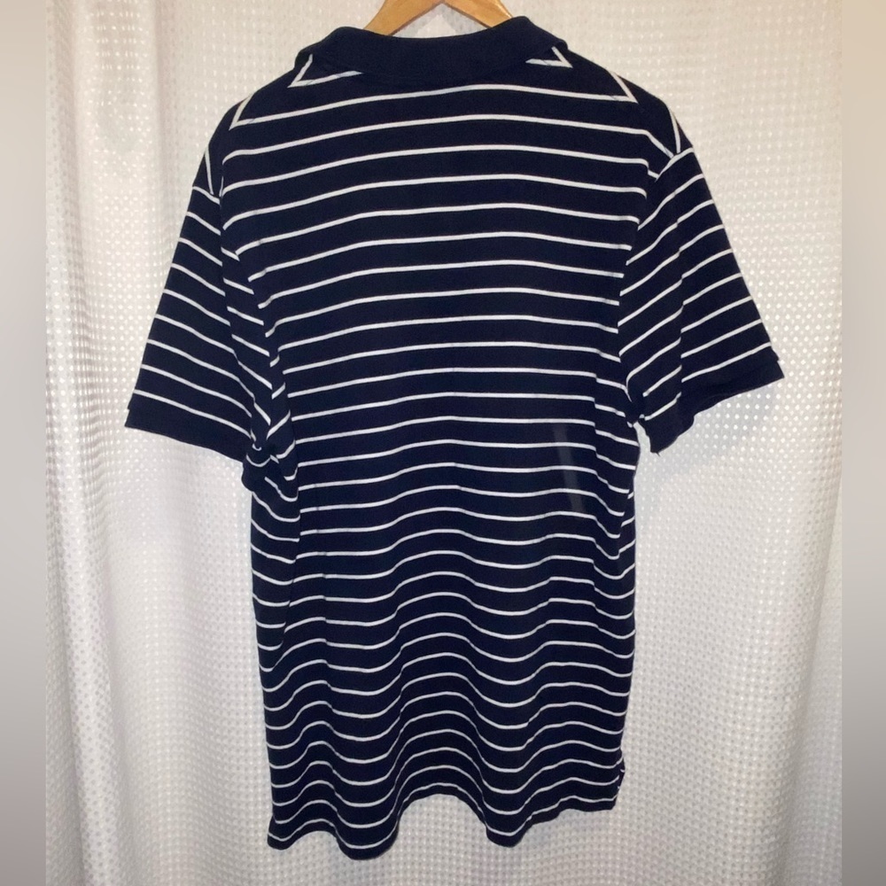 2/40$ Men’s Ralph‎ Lauren white & Navy blue striped knit cotton polo Sz XL - Picture 9 of 11